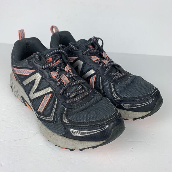 New Balance Womens 410 V5 Trail Running Shoes Gray Coral 8 B *READ WORN SOLES* - Picture 2 of 13